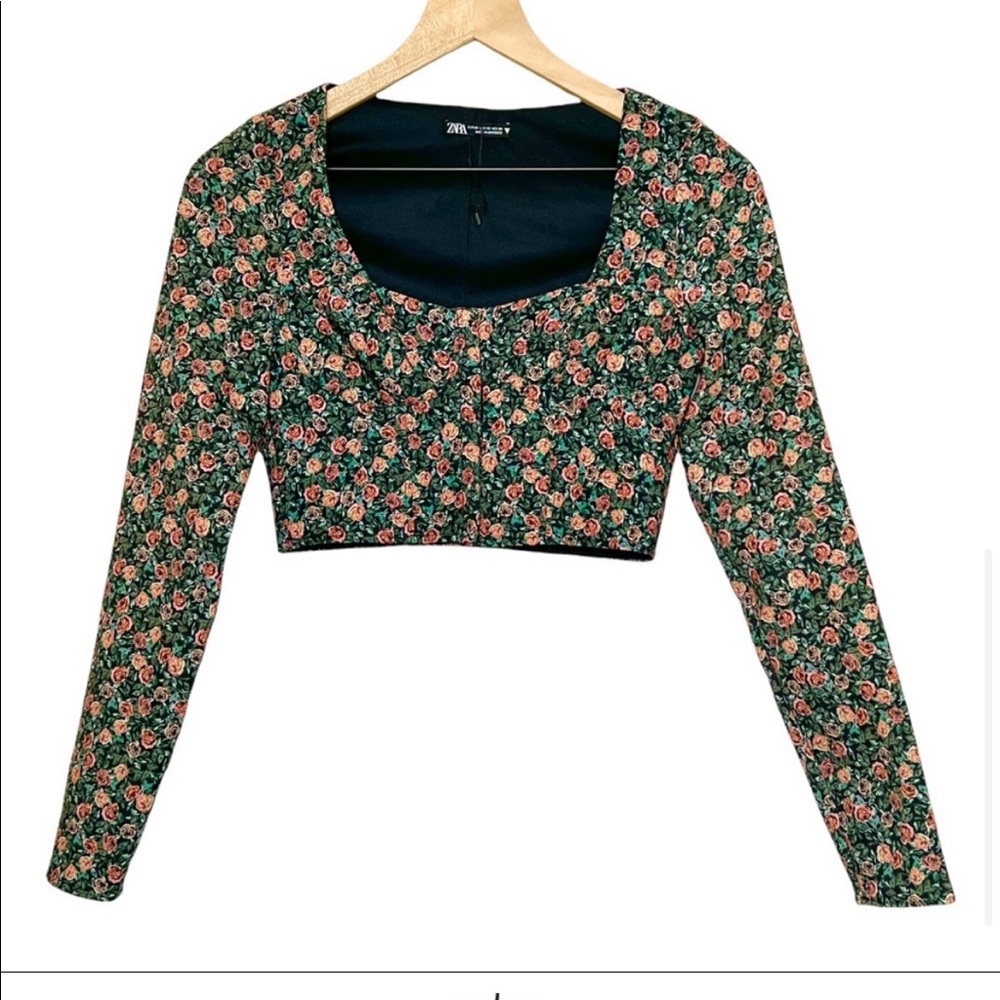 Zara long sleeve crop top